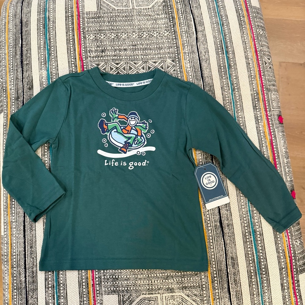Life is Good Toddler Boys Tubing Long Sleeve Graphic Tee